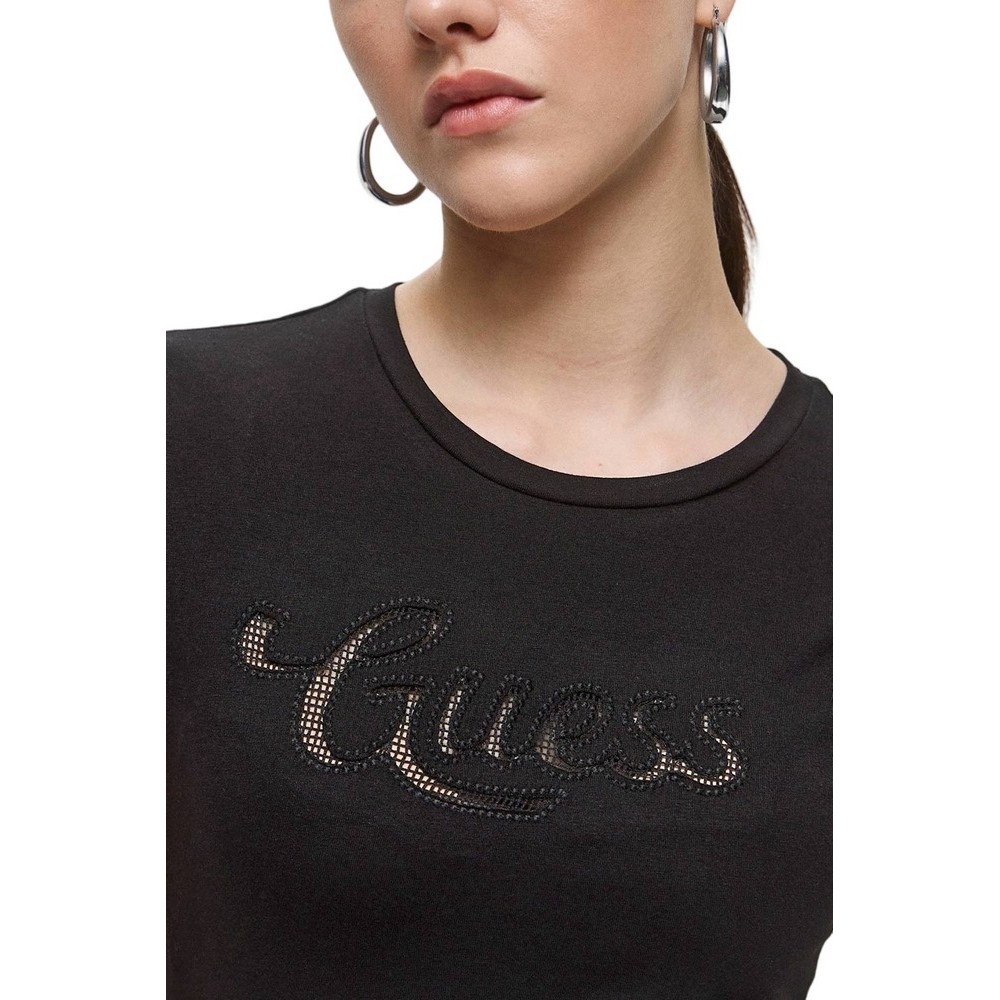 GUESS DOT LOGO R3 TEE T-SHIRT ΜΠΛΟΥΖΑ ΓΥΝΑΙΚΕΙΑ BLACK
