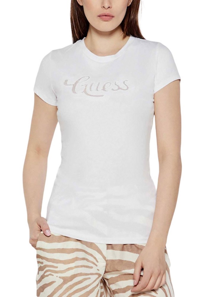 GUESS DOT LOGO R3 TEE T-SHIRT ΜΠΛΟΥΖΑ ΓΥΝΑΙΚΕΙΑ WHITE