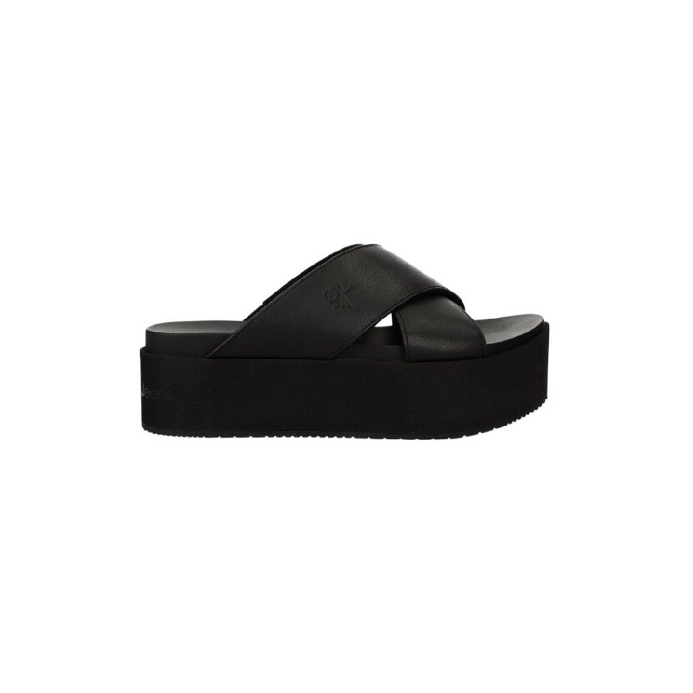 CALVIN KLEIN JEANS FLATFORM CROSS ΠΑΝΤΟΦΛΑ ΓΥΝΑΙΚΕΙΑ BLACK