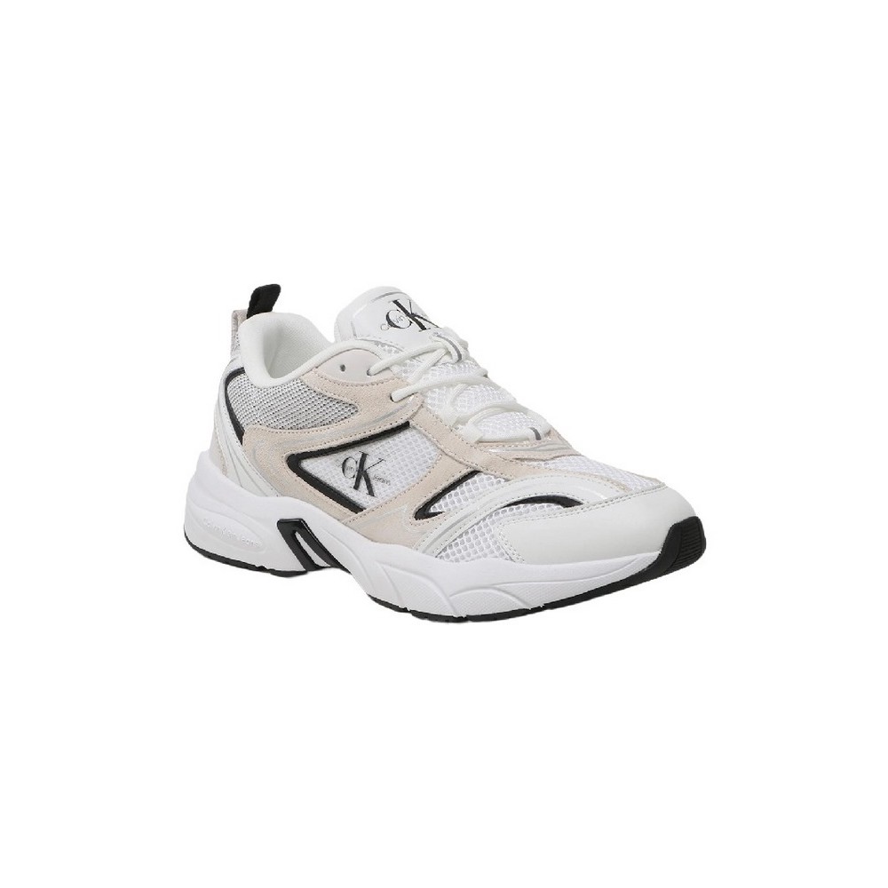 CALVIN KLEIN JEANS RETRO TENNIS SU-MESH ΠΑΠΟΥΤΣΙ ΑΝΔΡΙΚΟ WHITE/BLACK