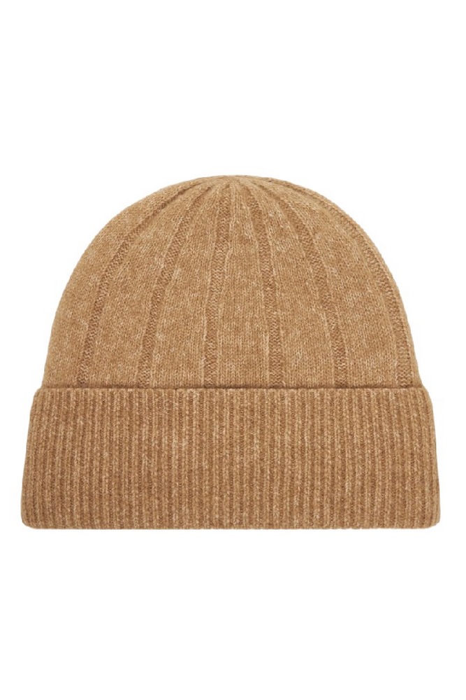 TOMMY HILFIGER FLAG FLUFFY BEANIE ΣΚΟΥΦΟΣ ΓΥΝΑΙΚΕΙΟΣ BROWN
