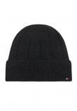 TOMMY HILFIGER FLAG FLUFFY BEANIE ΣΚΟΥΦΟΣ ΓΥΝΑΙΚΕΙΟΣ BLACK