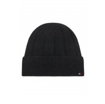TOMMY HILFIGER FLAG FLUFFY BEANIE ΣΚΟΥΦΟΣ ΓΥΝΑΙΚΕΙΟΣ BLACK