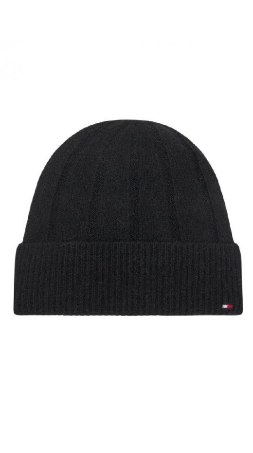TOMMY HILFIGER FLAG FLUFFY BEANIE ΣΚΟΥΦΟΣ ΓΥΝΑΙΚΕΙΟΣ BLACK