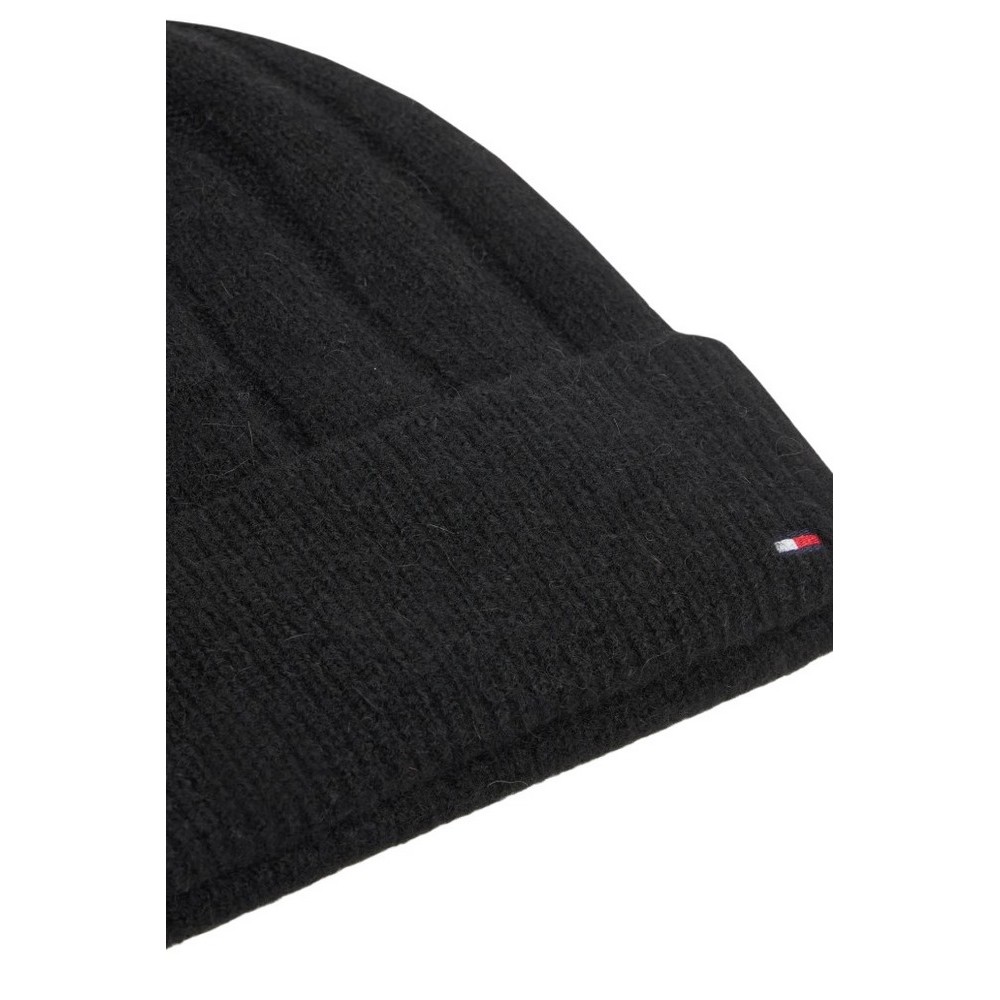 TOMMY HILFIGER FLAG FLUFFY BEANIE ΣΚΟΥΦΟΣ ΓΥΝΑΙΚΕΙΟΣ BLACK