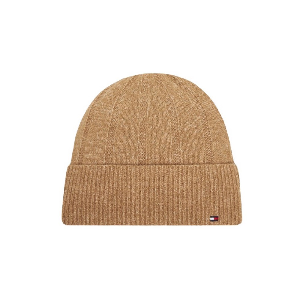 TOMMY HILFIGER FLAG FLUFFY BEANIE ΣΚΟΥΦΟΣ ΓΥΝΑΙΚΕΙΟΣ BROWN