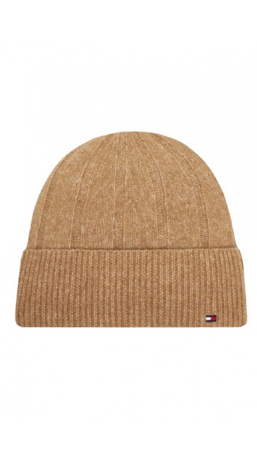 TOMMY HILFIGER FLAG FLUFFY BEANIE ΣΚΟΥΦΟΣ ΓΥΝΑΙΚΕΙΟΣ BROWN