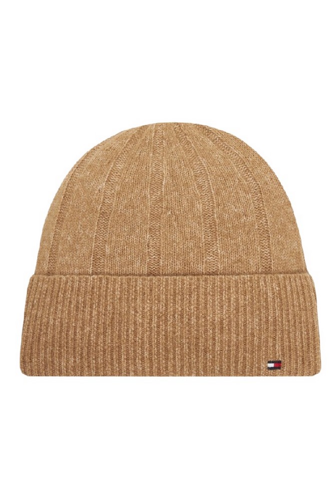 TOMMY HILFIGER FLAG FLUFFY BEANIE ΣΚΟΥΦΟΣ ΓΥΝΑΙΚΕΙΟΣ BROWN
