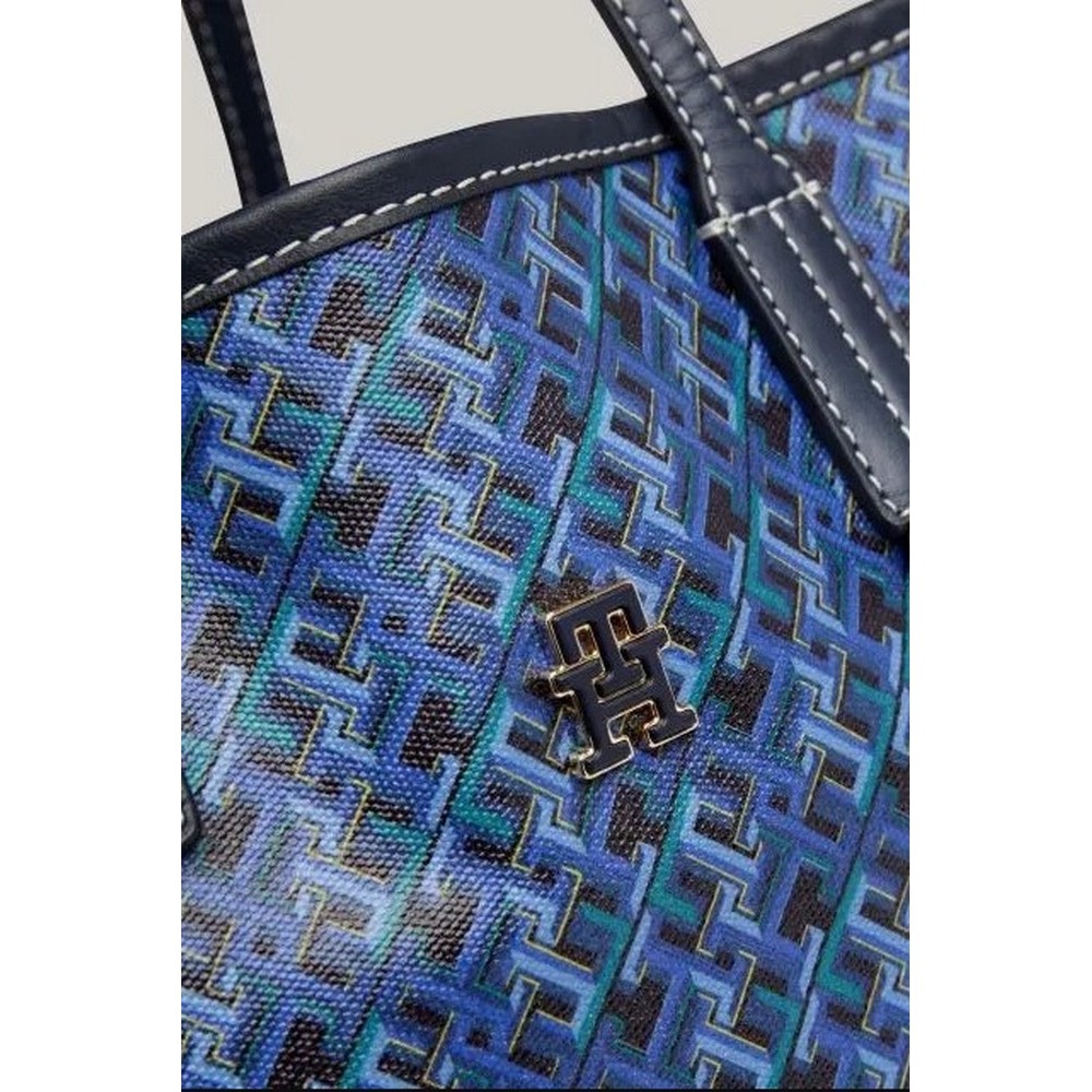 TOMMY HILFIGER MONOPLAY LEATHER ΤΣΑΝΤΑ ΓΥΝΑΙΚΕΙΑ BLUE