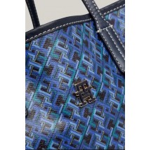 TOMMY HILFIGER MONOPLAY LEATHER ΤΣΑΝΤΑ ΓΥΝΑΙΚΕΙΑ BLUE