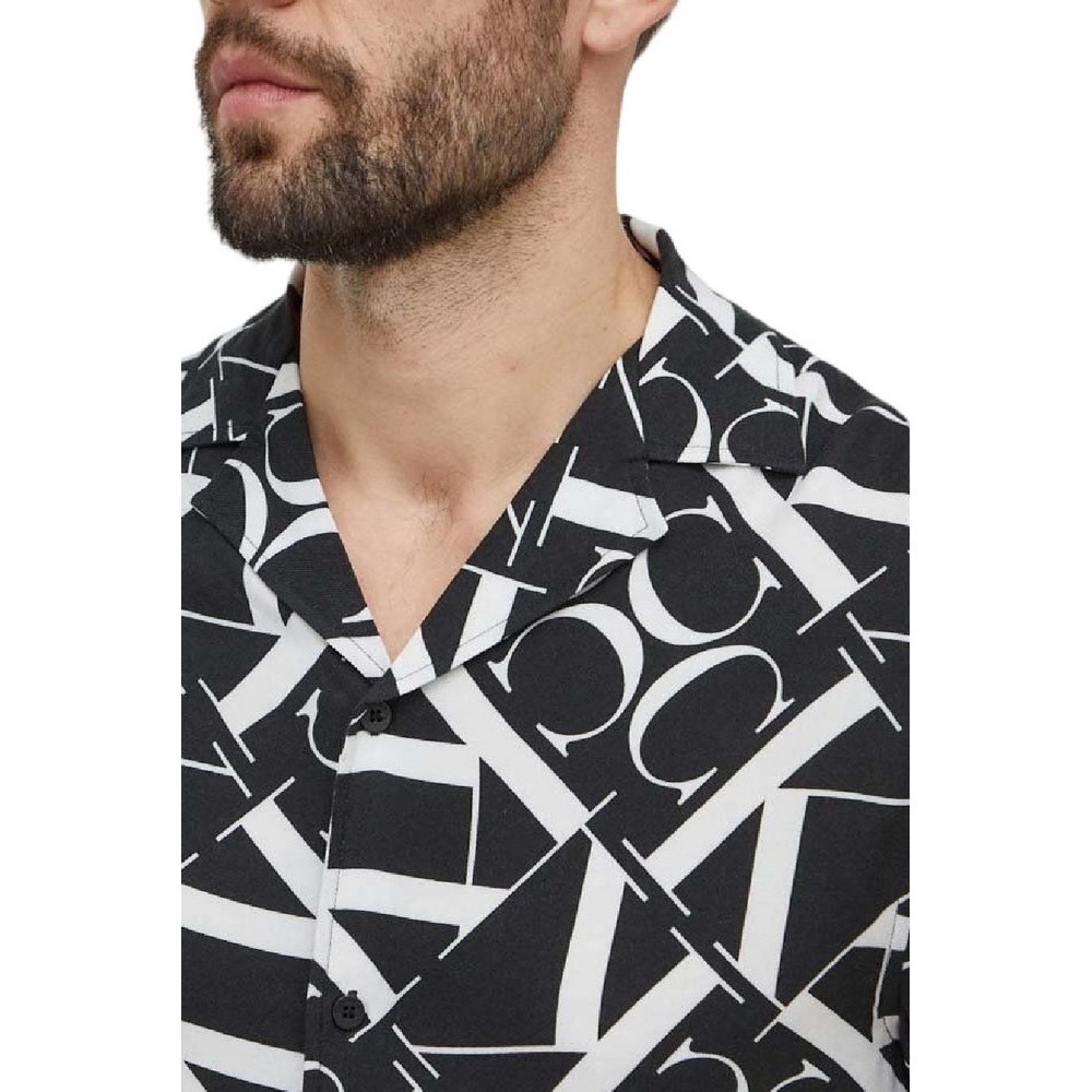 CALVIN KLEIN RESORT SHIRT-PRINT ΠΟΥΚΑΜΙΣΟ ΑΝΔΡΙΚΟ BLACK