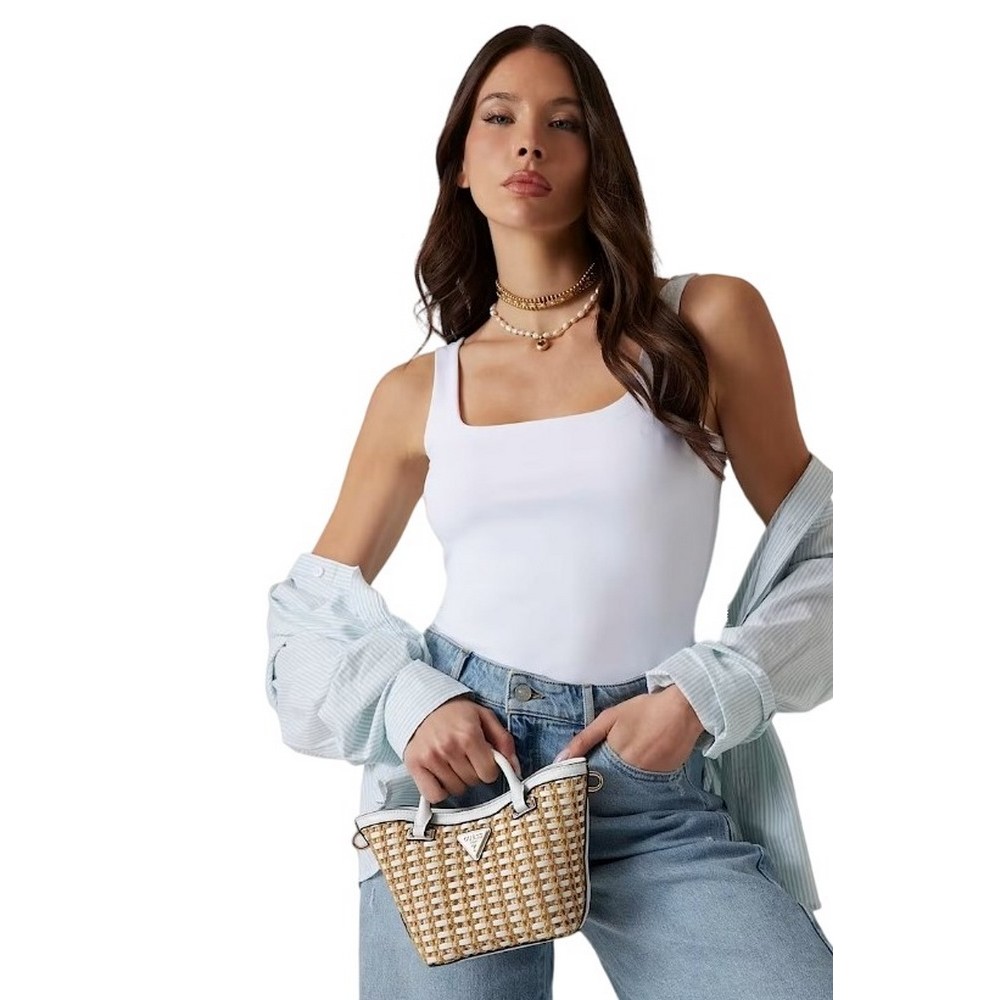 GUESS ATALIA MINI TOTE ΤΣΑΝΤΑ ΓΥΝΑΙΚΕΙΑ WHITE