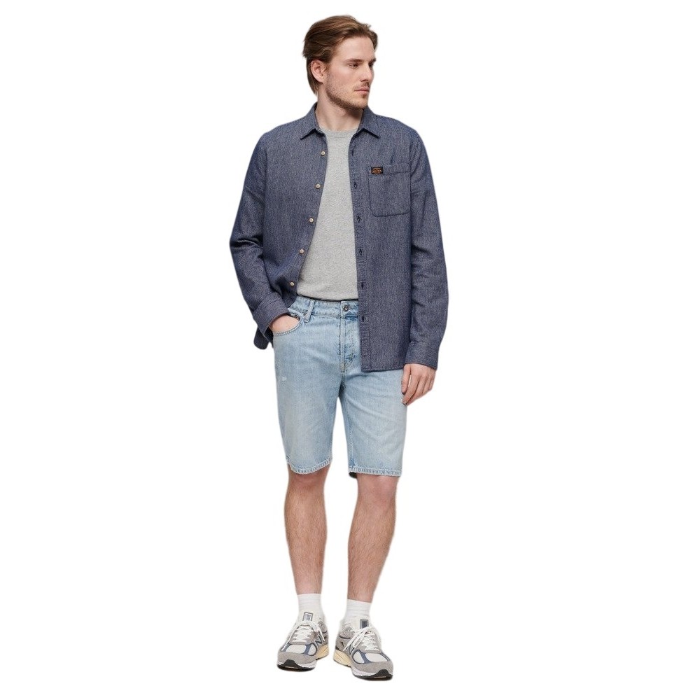 SUPERDRY VINTAGE STRAIGHT SHORT ΒΕΡΜΟΥΔΑ ΑΝΔΡΙΚΗ LIGHT DENIM