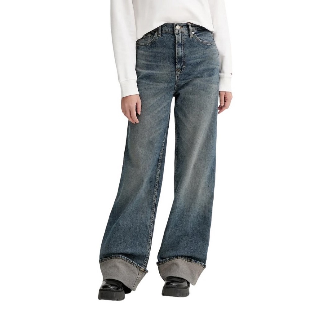 TOMMY JEANS CLAIRE HR WD TURN UP EI6154 ΤΖΙΝ ΠΑΝΤΕΛΟΝΙ ΓΥΝΑΙΚΕΙΟ DENIM DARK
