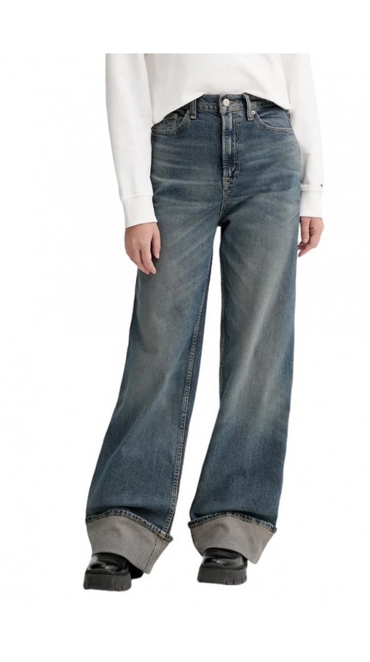 TOMMY JEANS CLAIRE HR WD TURN UP EI6154 ΤΖΙΝ ΠΑΝΤΕΛΟΝΙ ΓΥΝΑΙΚΕΙΟ DENIM DARK