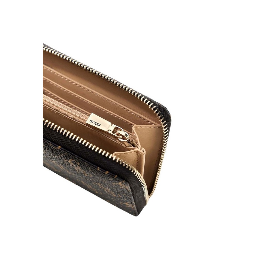 GUESS LAUREL II SLG MED ZIP AROUND ΠΟΡΤΟΦΟΛΙ ΓΥΝΑΙΚΕΙΟ BROWN