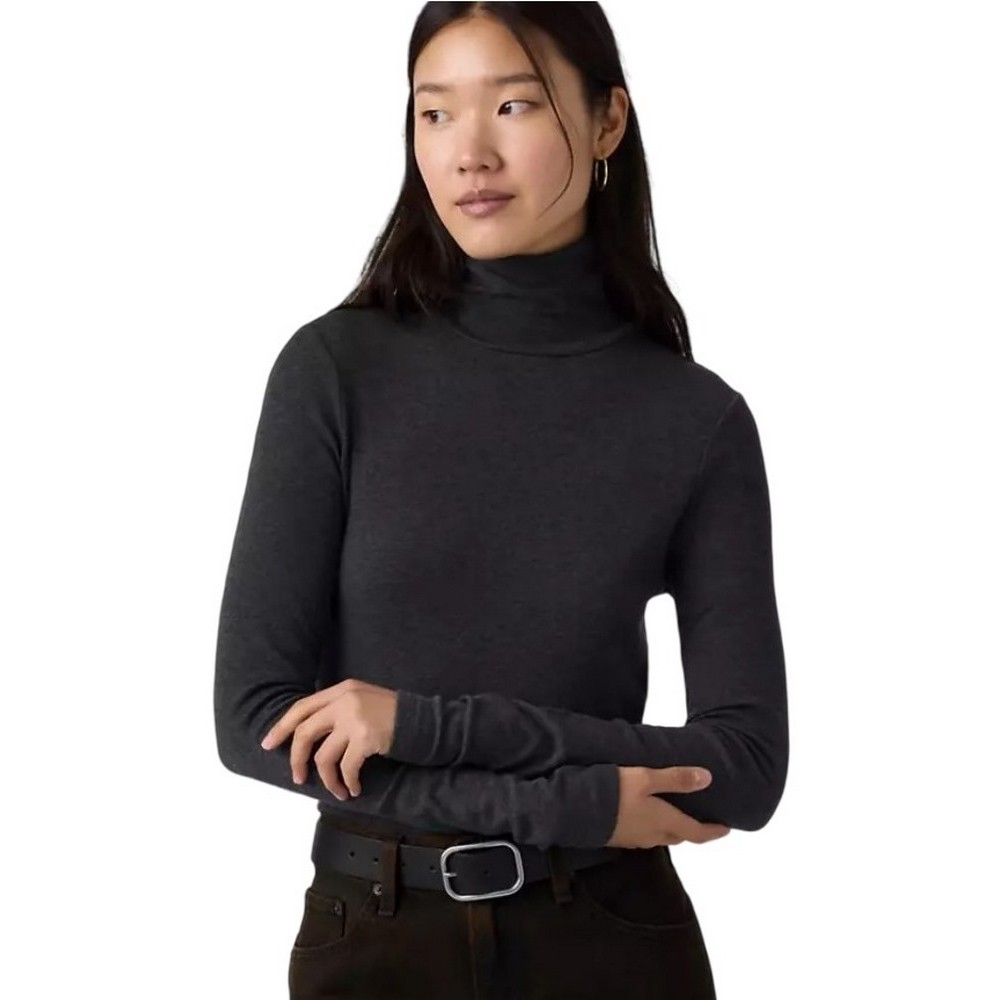 LEVIS SHEER LAYERING TURTLENECK ΜΠΛΟΥΖΑ ΜΑΚΡΥΜΑΝΙΚΗ ΓΥΝΑΙΚΕΙΑ ANTHRACHITE