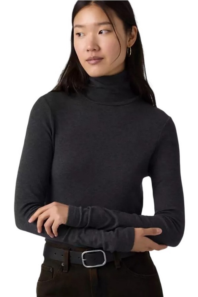 LEVIS SHEER LAYERING TURTLENECK ΜΠΛΟΥΖΑ ΜΑΚΡΥΜΑΝΙΚΗ ΓΥΝΑΙΚΕΙΑ ANTHRACHITE