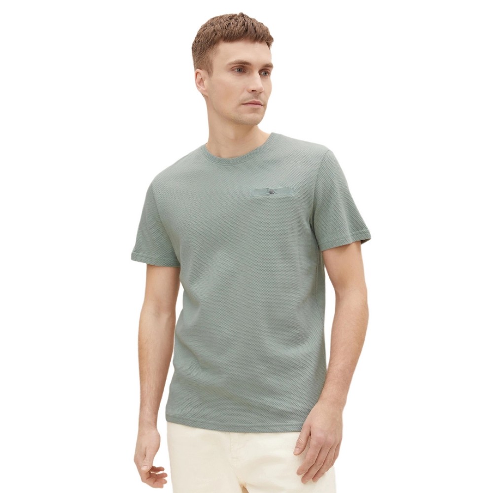 T-SHIRT TEXTURED ΑΝΔΡΙΚΟ TOM TAILOR MINT T-SHIRT TEXTURED ΑΝΔΡΙΚΟ TOM TAILOR MINT