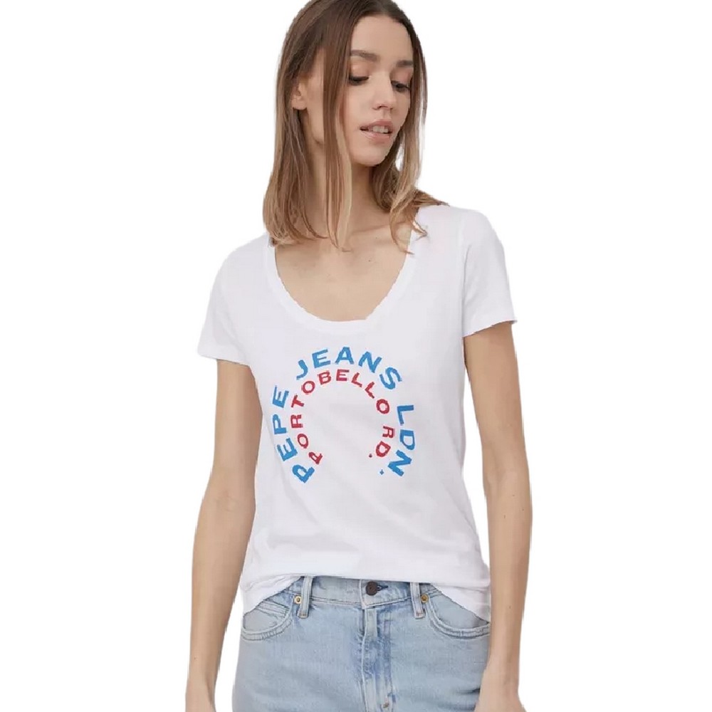 PEPE JEANS LONDON CAMMIE T-SHIRT ΜΠΛΟΥΖΑ ΓΥΝΑΙΚΕΙΑ WHITE