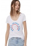 PEPE JEANS LONDON CAMMIE T-SHIRT ΜΠΛΟΥΖΑ ΓΥΝΑΙΚΕΙΑ WHITE