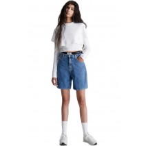 CALVIN KLEIN JEANS BERMUDA MOM SHORT ΒΕΡΜΟΥΔΑ ΓΥΝΑΙΚΕΙΑ BLUΕ DENIM