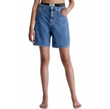 CALVIN KLEIN JEANS BERMUDA MOM SHORT ΒΕΡΜΟΥΔΑ ΓΥΝΑΙΚΕΙΑ BLUΕ DENIM