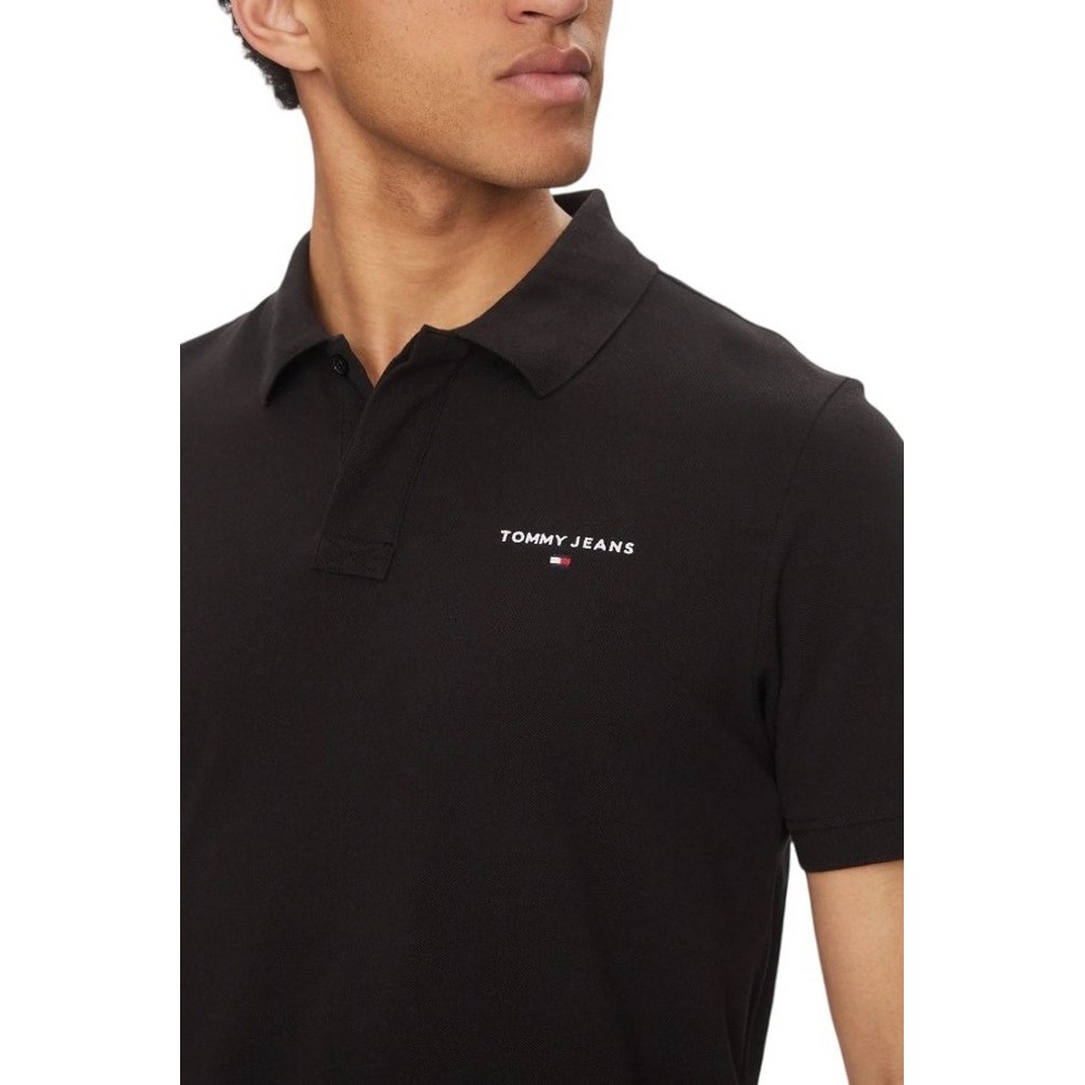 TOMMY JEANS REG LINEAR POLO EXT ΜΠΛΟΥΖΑ ΑΝΔΡΙΚΗ BLACK