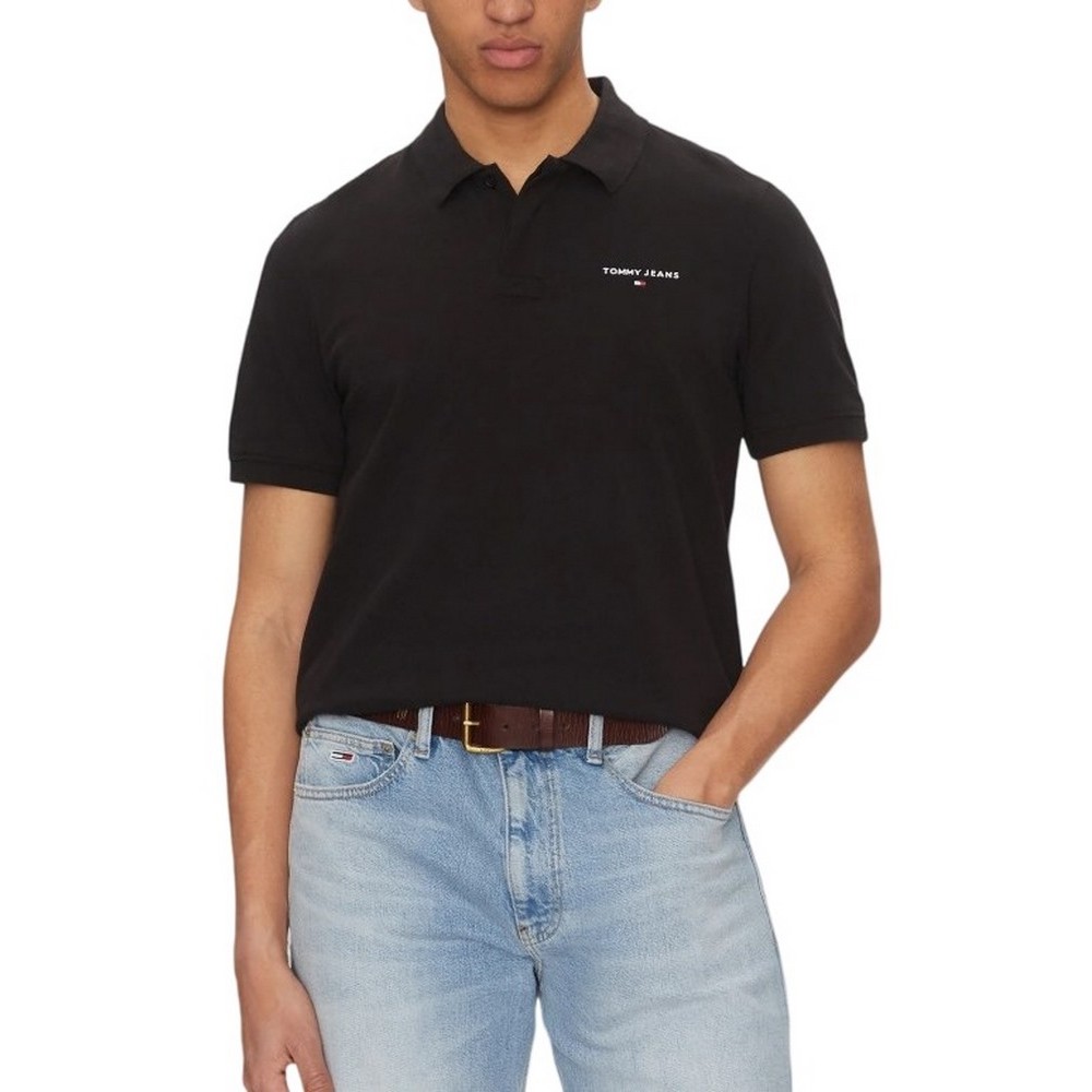 TOMMY JEANS REG LINEAR POLO EXT ΜΠΛΟΥΖΑ ΑΝΔΡΙΚΗ BLACK