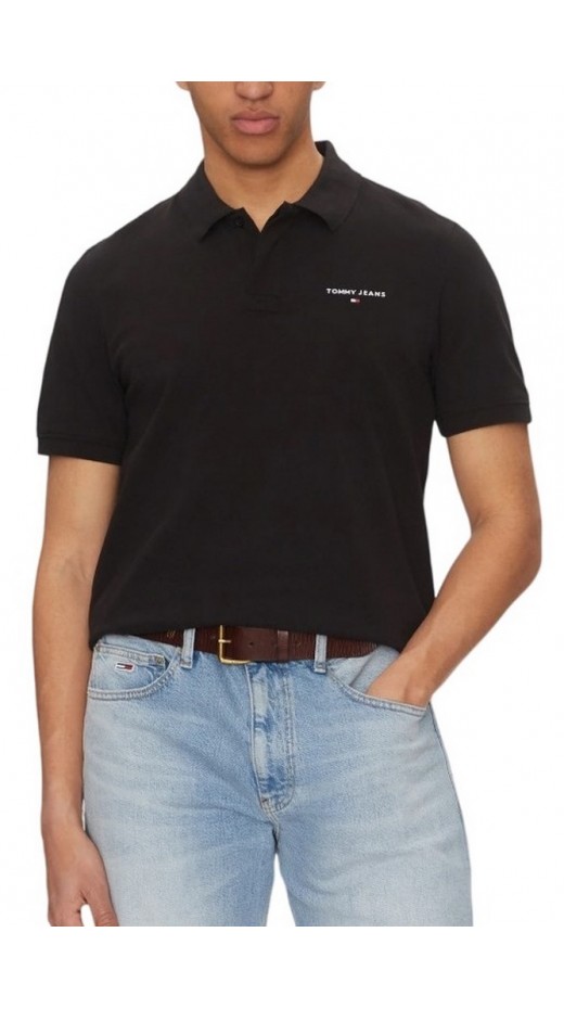 TOMMY JEANS REG LINEAR POLO EXT ΜΠΛΟΥΖΑ ΑΝΔΡΙΚΗ BLACK