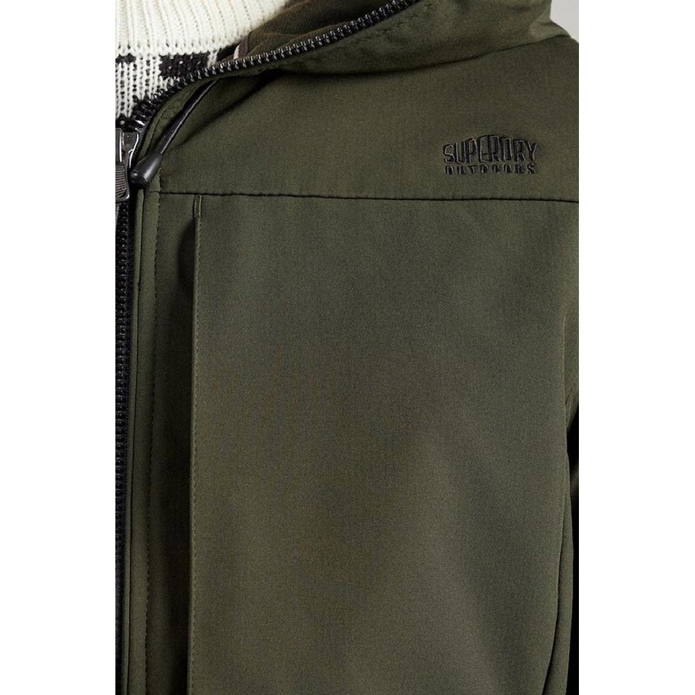 SUPERDRY HOODED SOFTSHELL TREKKER JKT ΜΠΟΥΦΑΝ ΑΝΔΡΙΚΟ OLIVE