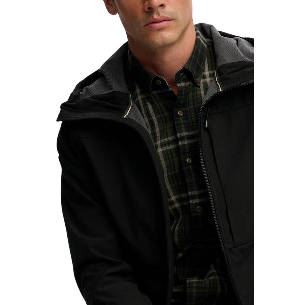 SUPERDRY HOODED SOFTSHELL TREKKER JKT ΜΠΟΥΦΑΝ ΑΝΔΡΙΚΟ BLACK