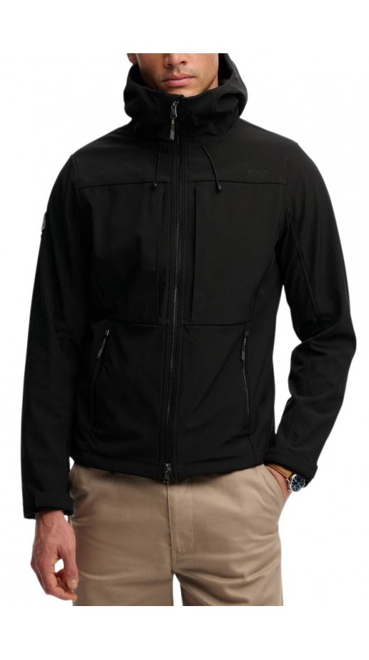 SUPERDRY HOODED SOFTSHELL TREKKER JKT ΜΠΟΥΦΑΝ ΑΝΔΡΙΚΟ BLACK