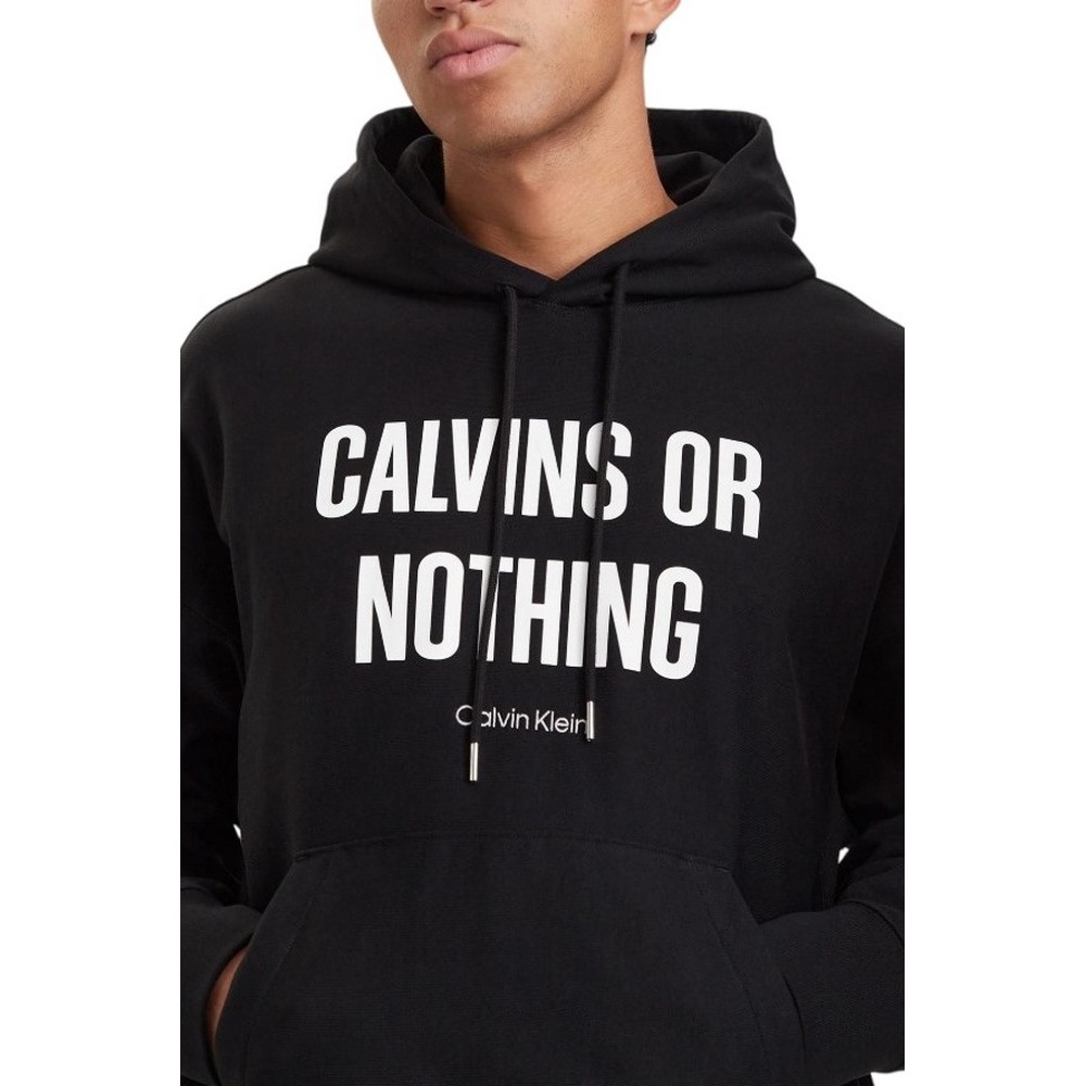 CALVIN KLEIN JEANS PREM TERRY CALVINS OR NOTHING ΜΠΛΟΥΖΑ ΦΟΥΤΕΡ ΑΝΔΡΙΚΗ BLACK