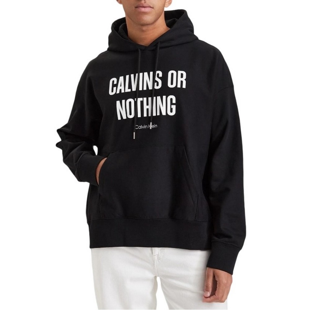 CALVIN KLEIN JEANS PREM TERRY CALVINS OR NOTHING ΜΠΛΟΥΖΑ ΦΟΥΤΕΡ ΑΝΔΡΙΚΗ BLACK