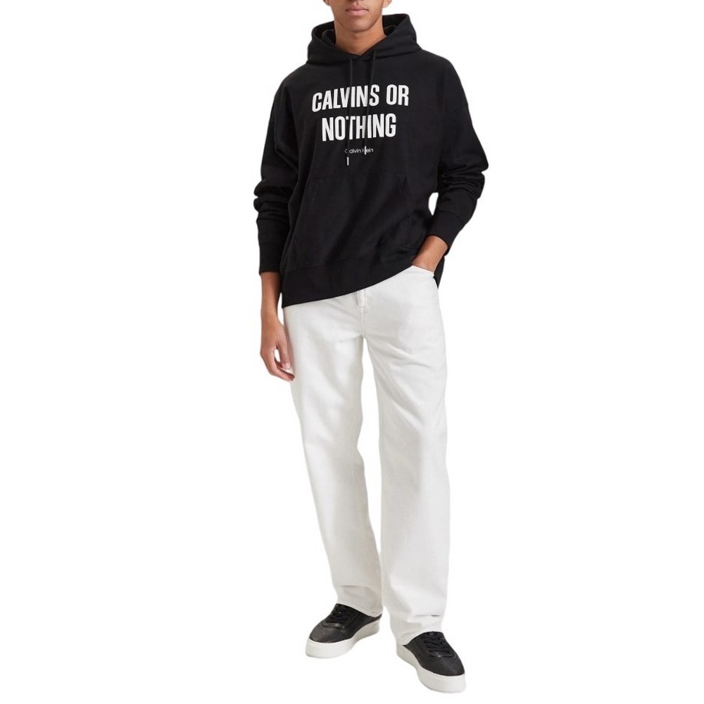CALVIN KLEIN JEANS PREM TERRY CALVINS OR NOTHING ΜΠΛΟΥΖΑ ΦΟΥΤΕΡ ΑΝΔΡΙΚΗ BLACK