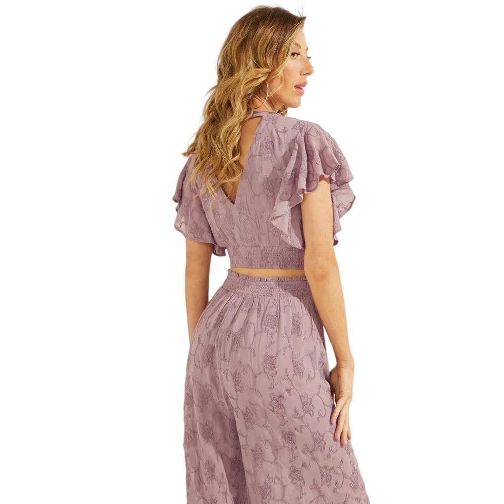 GUESS DEXIE PLAZZO PANT ΠΑΝΤΕΛΟΝΙ ΓΥΝΑΙΚΕΙΟ PURPLE