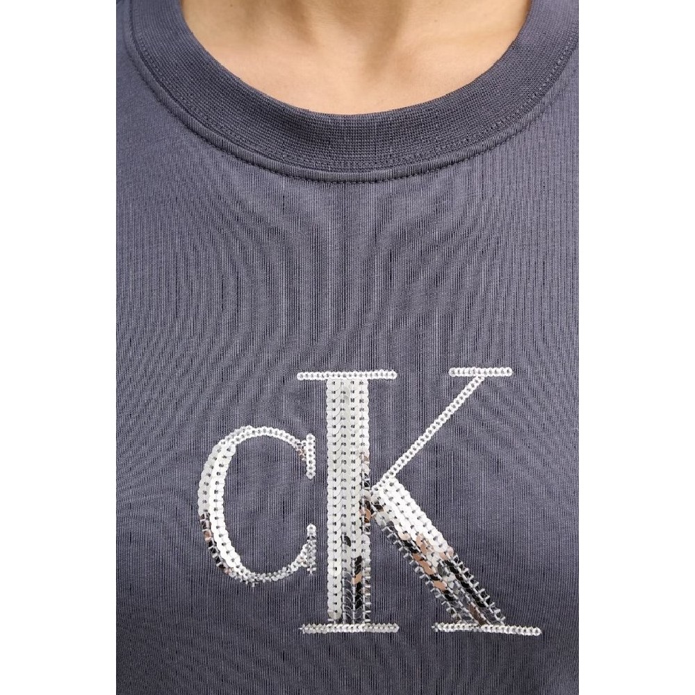 CALVIN KLEIN JEANS SEQUIN GRAPHIC TEE T-SHIRT ΜΠΛΟΥΖΑ ΓΥΝΑΙΚΕΙΑ GREY