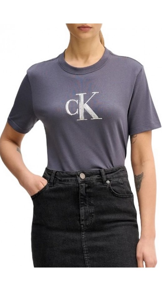 CALVIN KLEIN JEANS SEQUIN GRAPHIC TEE T-SHIRT ΜΠΛΟΥΖΑ ΓΥΝΑΙΚΕΙΑ GREY