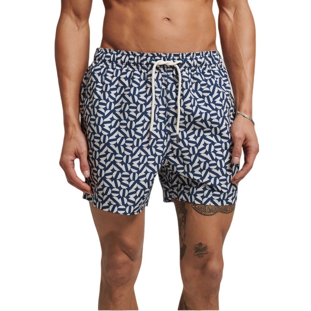 SUPERDRY STUDIOS SWIM SHORT ΜΑΓΙΟ ΑΝΔΡΙΚΟ NAVY/WHITE