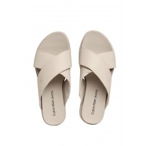 CALVIN KLEIN JEANS FLATFORM CROSS ΠΑΝΤΟΦΛΑ ΓΥΝΑΙΚΕΙΑ EGGSHELL