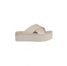 CALVIN KLEIN JEANS FLATFORM CROSS ΠΑΝΤΟΦΛΑ ΓΥΝΑΙΚΕΙΑ EGGSHELL