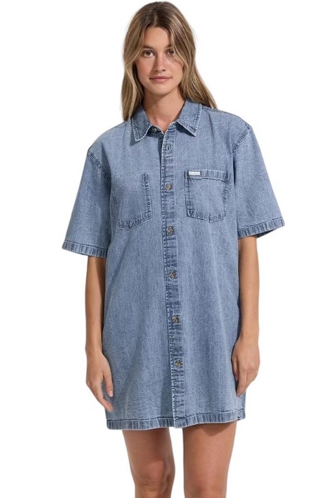 GUESS OVERSIZE DRESS ΦΟΡΕΜΑ ΓΥΝΑΙΚΕΙΟ BLUΕ DENIM