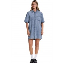 GUESS OVERSIZE DRESS ΦΟΡΕΜΑ ΓΥΝΑΙΚΕΙΟ BLUΕ DENIM