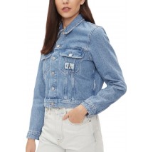 CALVIN KLEIN JEANS CROPPED 90S DENIM JACKET ΜΠΟΥΦΑΝ ΓΥΝΑΙΚΕΙΟ BLUE