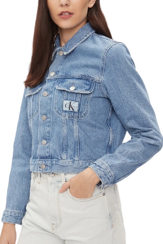 CALVIN KLEIN JEANS CROPPED 90S DENIM JACKET ΜΠΟΥΦΑΝ ΓΥΝΑΙΚΕΙΟ BLUE