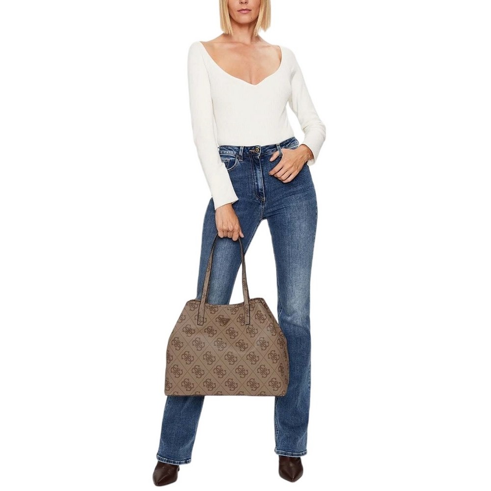 GUESS VIKKY LARGE TOTE ΤΣΑΝΤΑ ΓΥΝΑΙΚΕΙΑ BEIGE