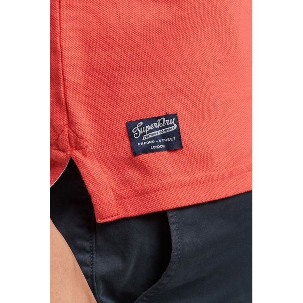 SUPERDRY D1 OVIN VINTAGE SUPERSTATE POLO ΜΠΛΟΥΖΑ ΑΝΔΡΙΚΗ CORAL