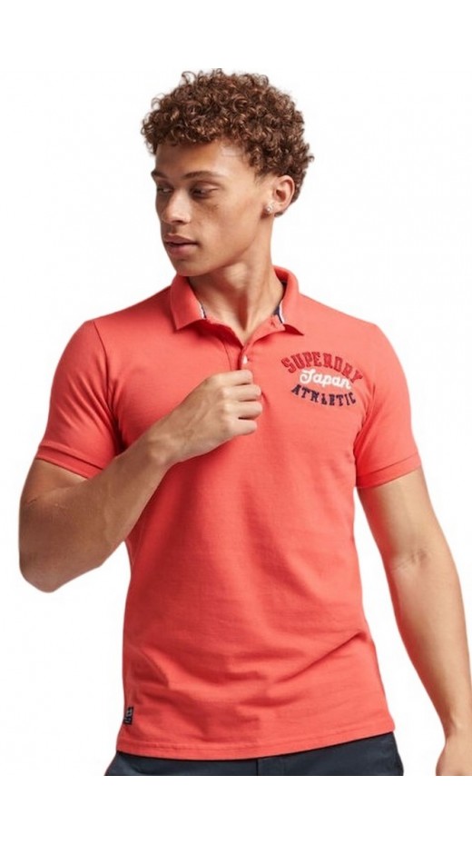 SUPERDRY D1 OVIN VINTAGE SUPERSTATE POLO ΜΠΛΟΥΖΑ ΑΝΔΡΙΚΗ CORAL