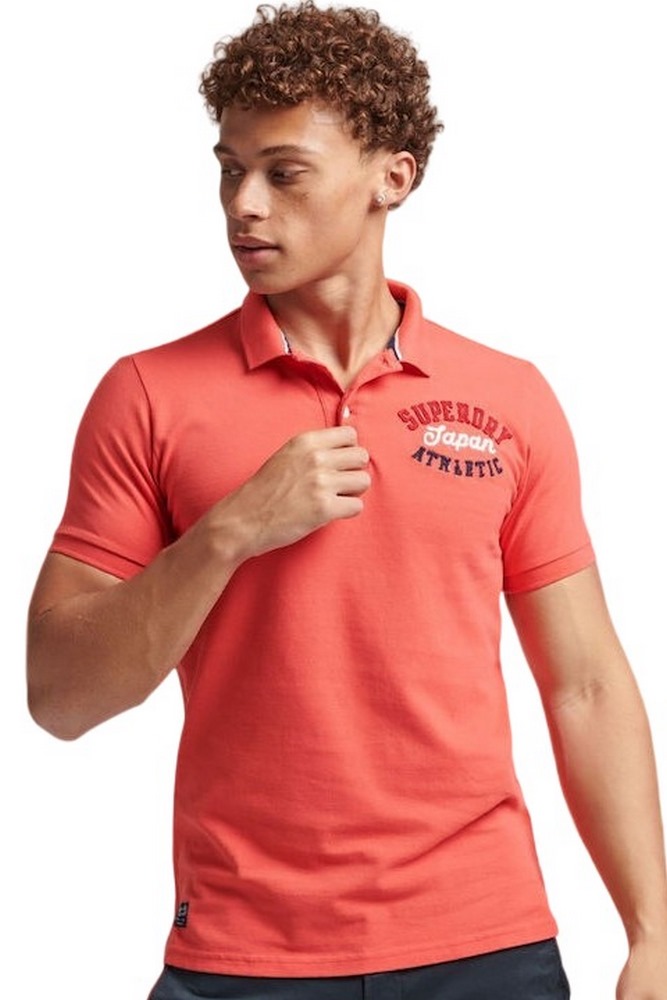 SUPERDRY D1 OVIN VINTAGE SUPERSTATE POLO ΜΠΛΟΥΖΑ ΑΝΔΡΙΚΗ CORAL